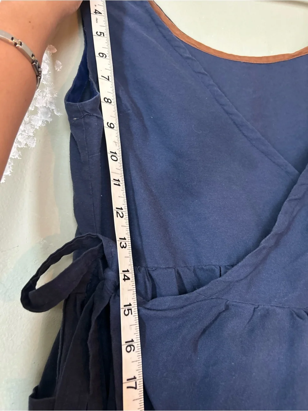Handmade Navy Wrap Dress w/ pockets